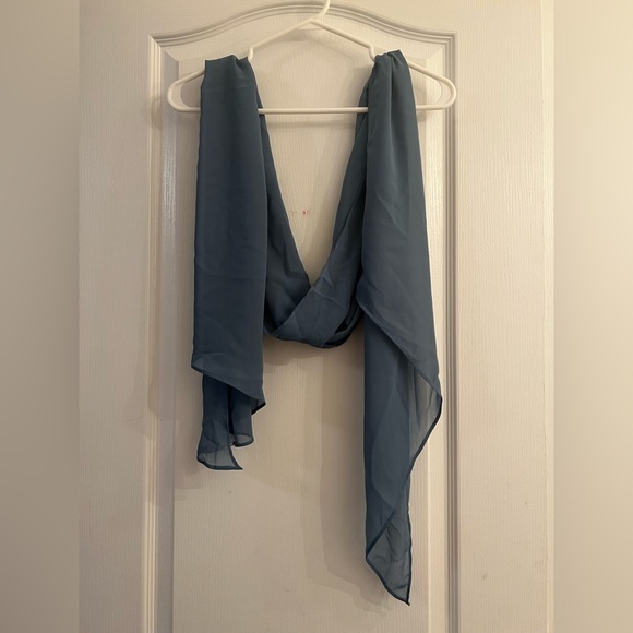 David’s Bridal Bridesmaid Dress in Steel Blue Size 4 - Picture 3 of 6